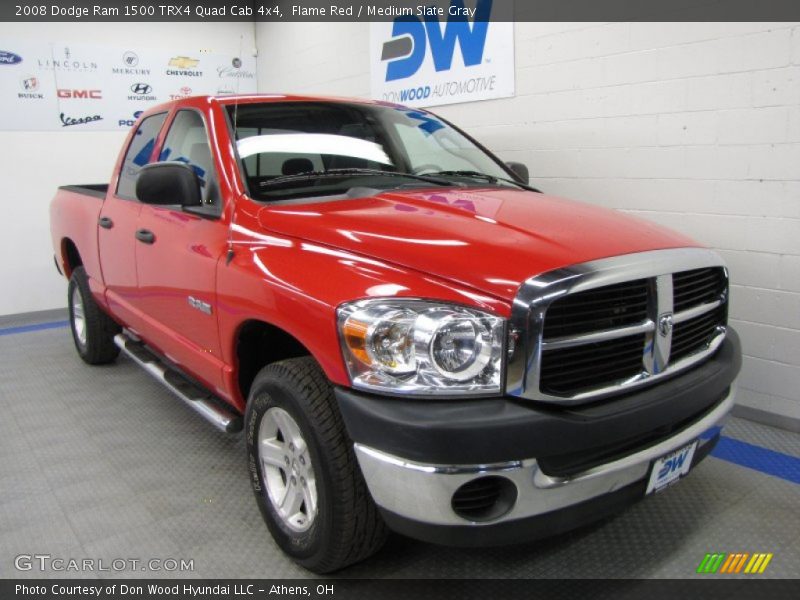 Flame Red / Medium Slate Gray 2008 Dodge Ram 1500 TRX4 Quad Cab 4x4