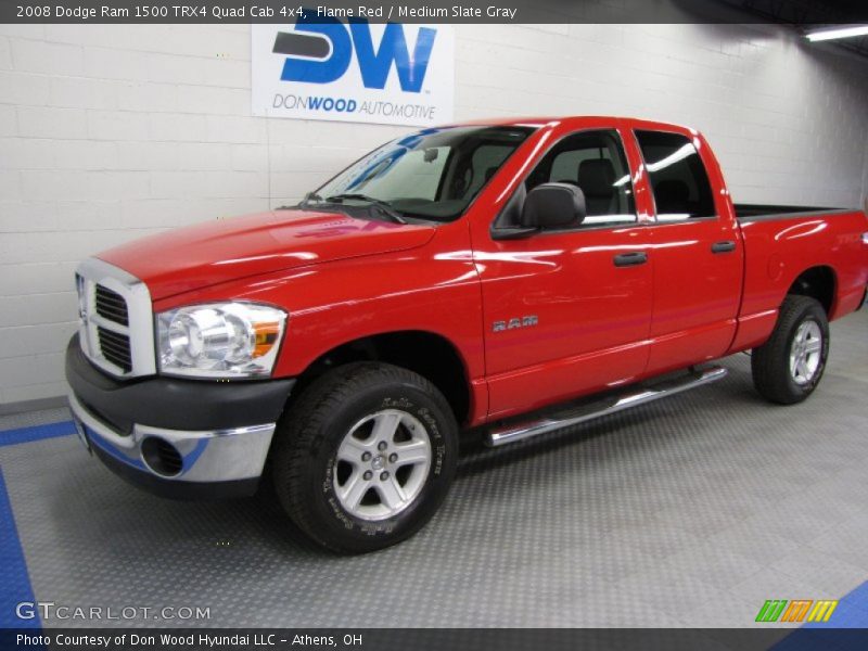 Flame Red / Medium Slate Gray 2008 Dodge Ram 1500 TRX4 Quad Cab 4x4