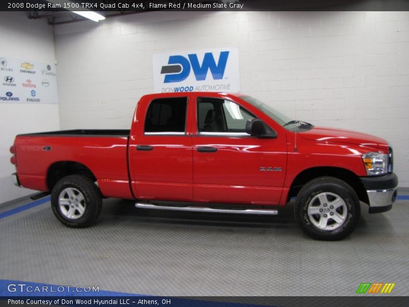 Flame Red / Medium Slate Gray 2008 Dodge Ram 1500 TRX4 Quad Cab 4x4