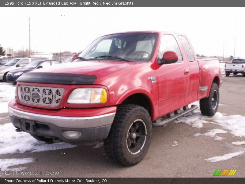 Bright Red / Medium Graphite 1999 Ford F150 XLT Extended Cab 4x4