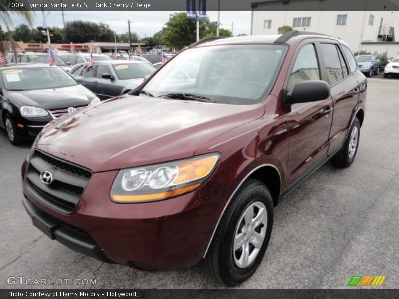Dark Cherry / Beige 2009 Hyundai Santa Fe GLS