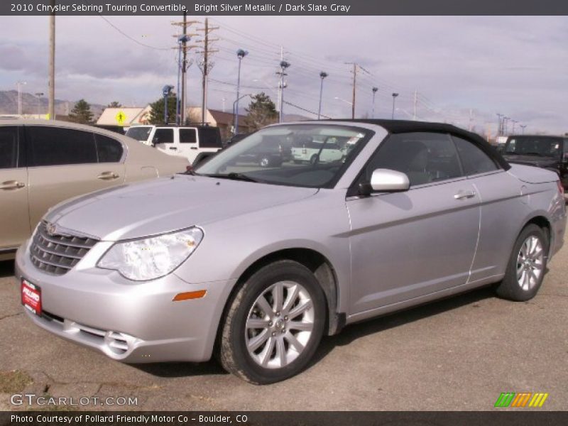 Bright Silver Metallic / Dark Slate Gray 2010 Chrysler Sebring Touring Convertible