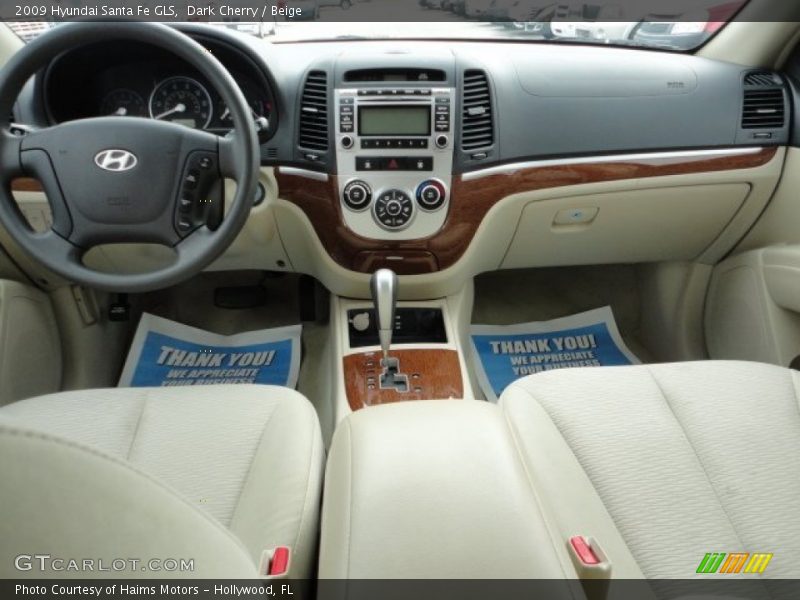Dark Cherry / Beige 2009 Hyundai Santa Fe GLS