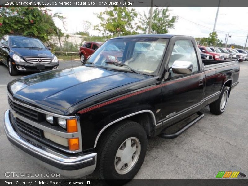 Onyx Black / Beige 1990 Chevrolet C/K C1500 Silverado Regular Cab