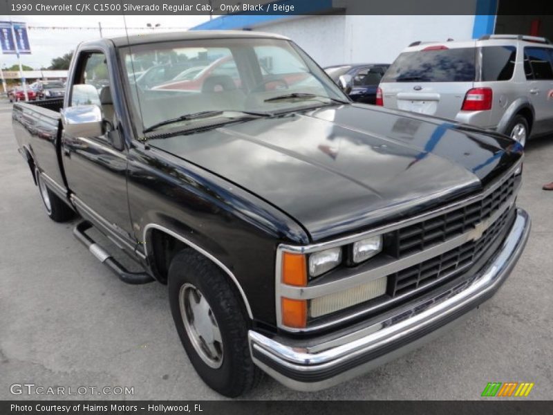 Onyx Black / Beige 1990 Chevrolet C/K C1500 Silverado Regular Cab