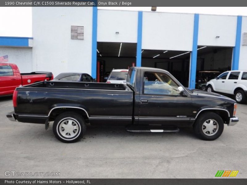 Onyx Black / Beige 1990 Chevrolet C/K C1500 Silverado Regular Cab