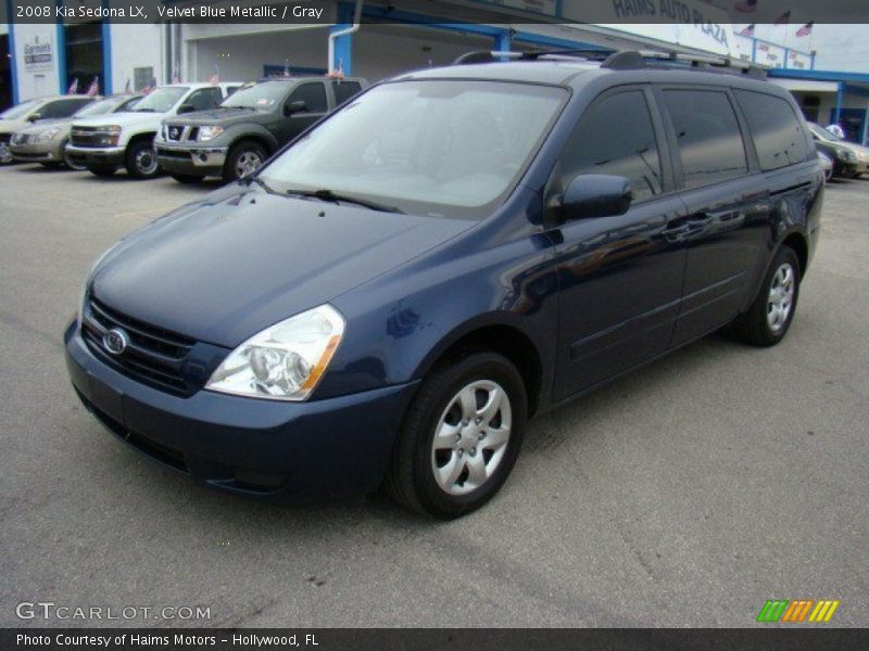 Velvet Blue Metallic / Gray 2008 Kia Sedona LX