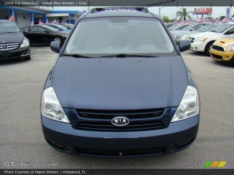 Velvet Blue Metallic / Gray 2008 Kia Sedona LX