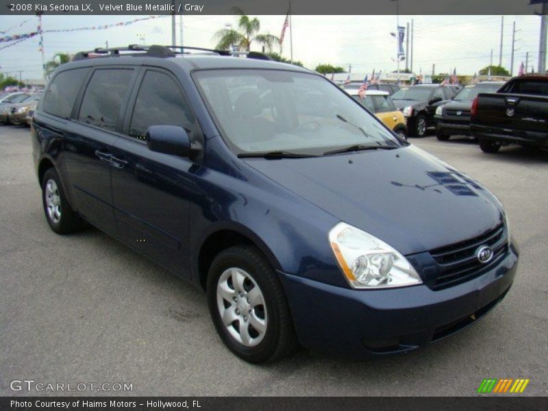 Velvet Blue Metallic / Gray 2008 Kia Sedona LX