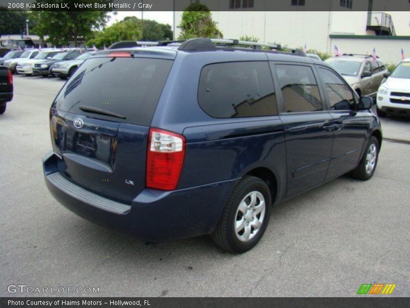 Velvet Blue Metallic / Gray 2008 Kia Sedona LX