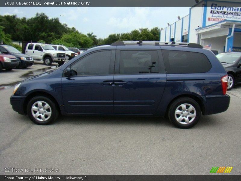 Velvet Blue Metallic / Gray 2008 Kia Sedona LX