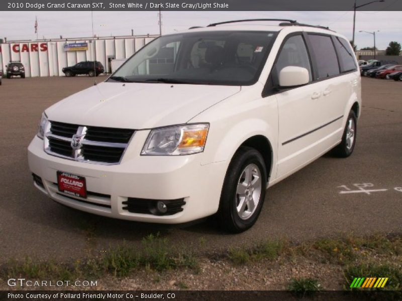 Stone White / Dark Slate Gray/Light Shale 2010 Dodge Grand Caravan SXT