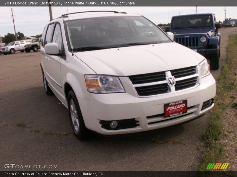 Stone White / Dark Slate Gray/Light Shale 2010 Dodge Grand Caravan SXT