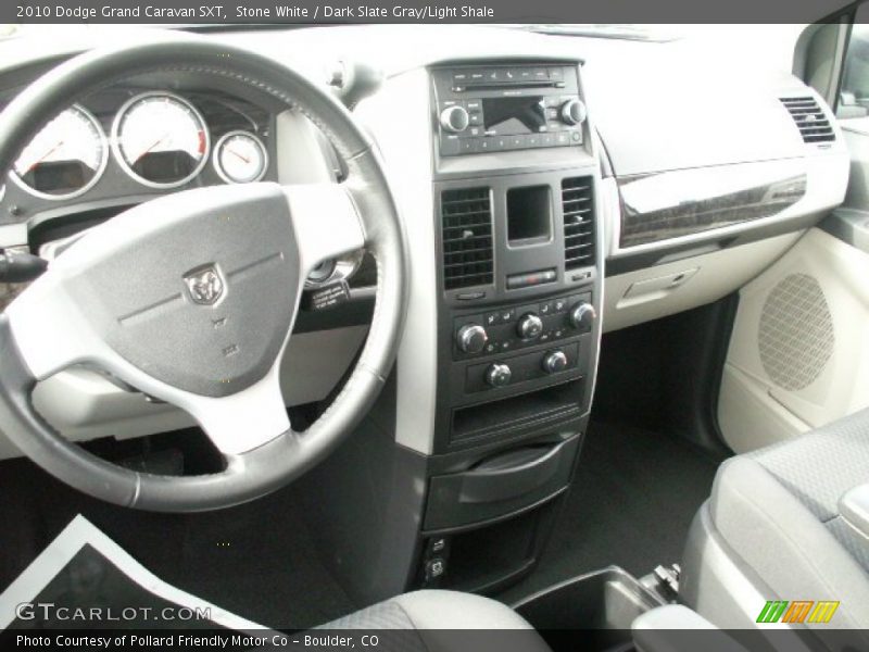 Stone White / Dark Slate Gray/Light Shale 2010 Dodge Grand Caravan SXT