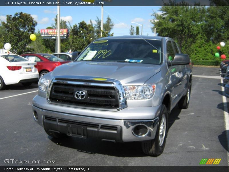 Silver Sky Metallic / Black 2011 Toyota Tundra Double Cab