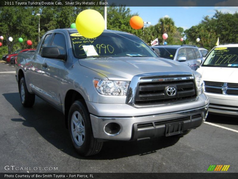 Silver Sky Metallic / Black 2011 Toyota Tundra Double Cab