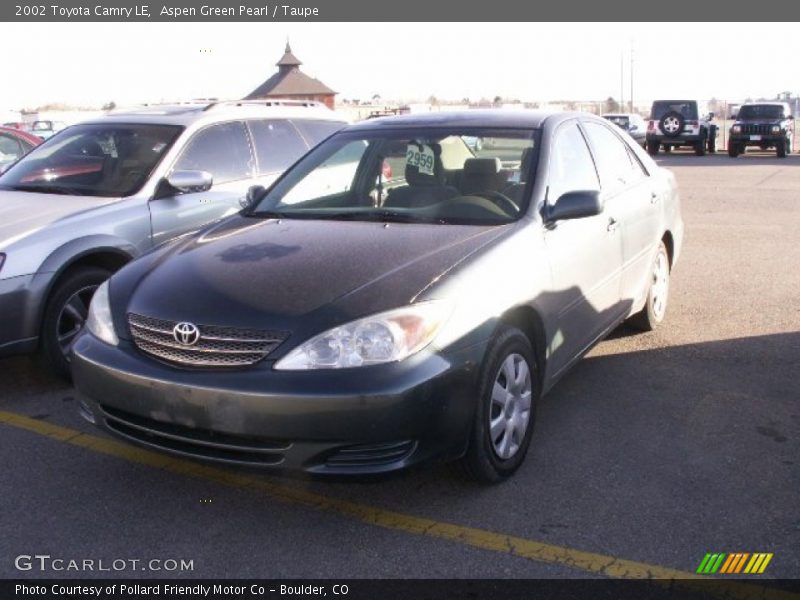Aspen Green Pearl / Taupe 2002 Toyota Camry LE