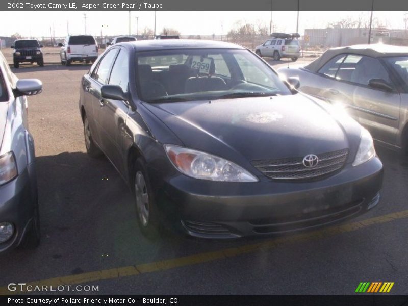 Aspen Green Pearl / Taupe 2002 Toyota Camry LE