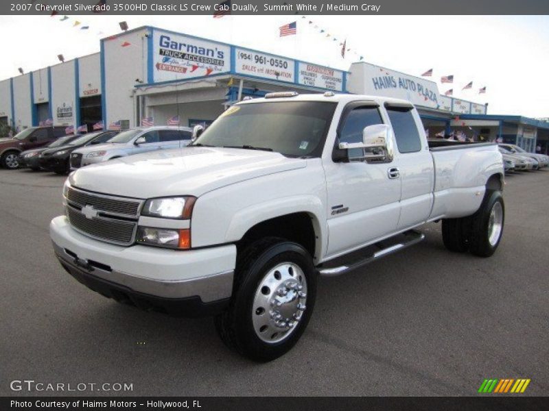 Summit White / Medium Gray 2007 Chevrolet Silverado 3500HD Classic LS Crew Cab Dually