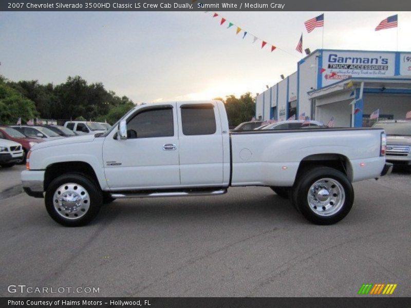 Summit White / Medium Gray 2007 Chevrolet Silverado 3500HD Classic LS Crew Cab Dually