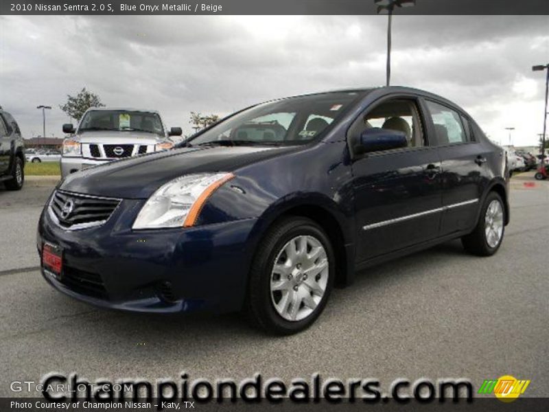 Blue Onyx Metallic / Beige 2010 Nissan Sentra 2.0 S