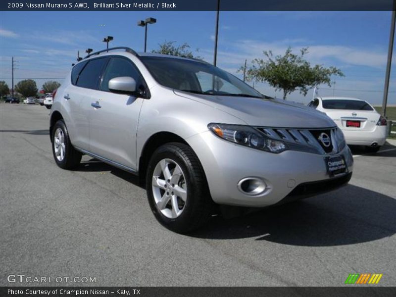 Brilliant Silver Metallic / Black 2009 Nissan Murano S AWD