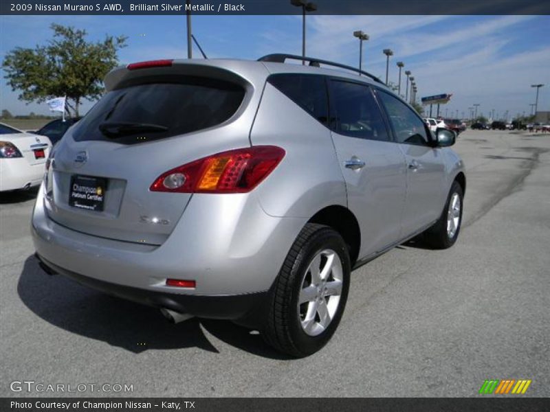 Brilliant Silver Metallic / Black 2009 Nissan Murano S AWD