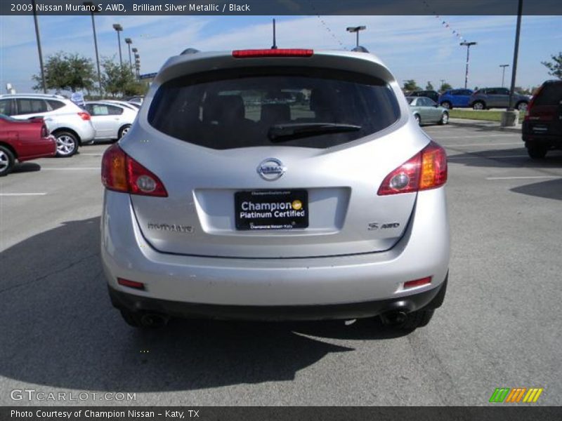 Brilliant Silver Metallic / Black 2009 Nissan Murano S AWD