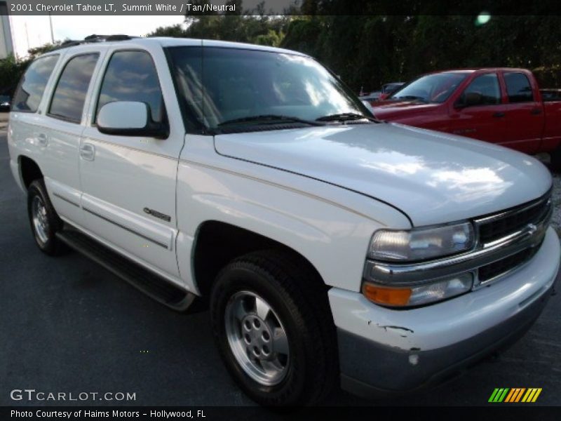 Summit White / Tan/Neutral 2001 Chevrolet Tahoe LT