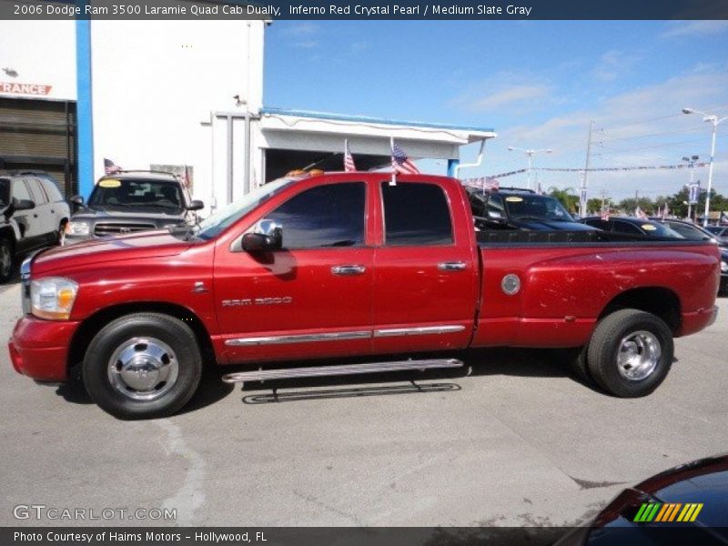  2006 Ram 3500 Laramie Quad Cab Dually Inferno Red Crystal Pearl