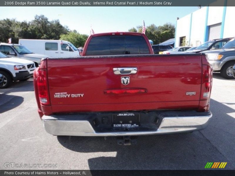 Inferno Red Crystal Pearl / Medium Slate Gray 2006 Dodge Ram 3500 Laramie Quad Cab Dually