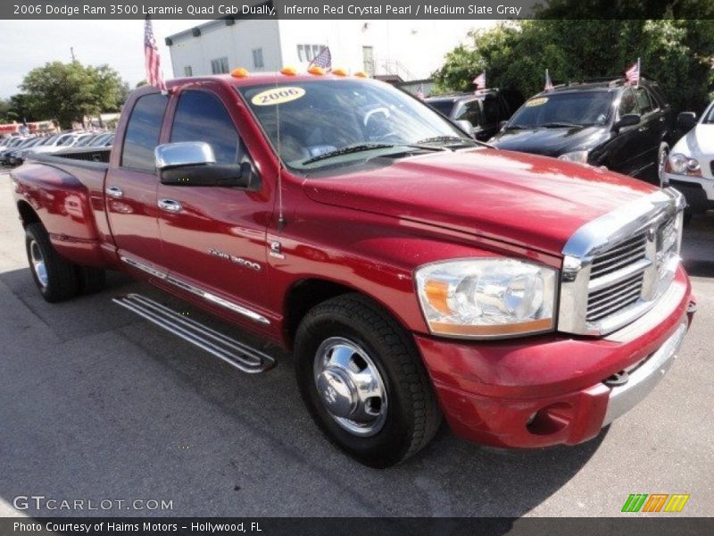 Inferno Red Crystal Pearl / Medium Slate Gray 2006 Dodge Ram 3500 Laramie Quad Cab Dually