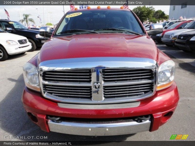 Inferno Red Crystal Pearl / Medium Slate Gray 2006 Dodge Ram 3500 Laramie Quad Cab Dually