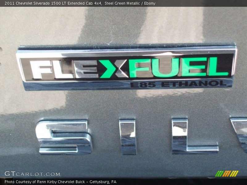 Steel Green Metallic / Ebony 2011 Chevrolet Silverado 1500 LT Extended Cab 4x4