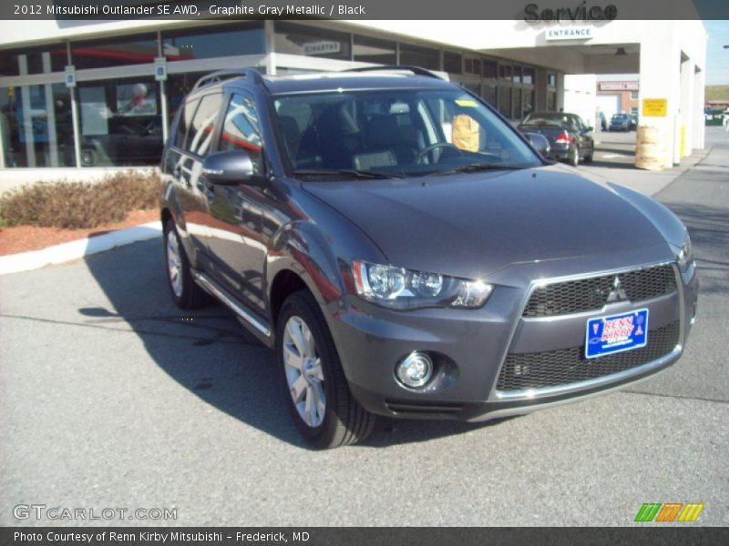 Graphite Gray Metallic / Black 2012 Mitsubishi Outlander SE AWD