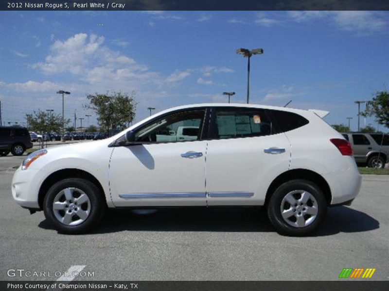Pearl White / Gray 2012 Nissan Rogue S