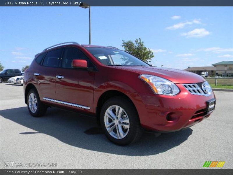 Cayenne Red / Gray 2012 Nissan Rogue SV