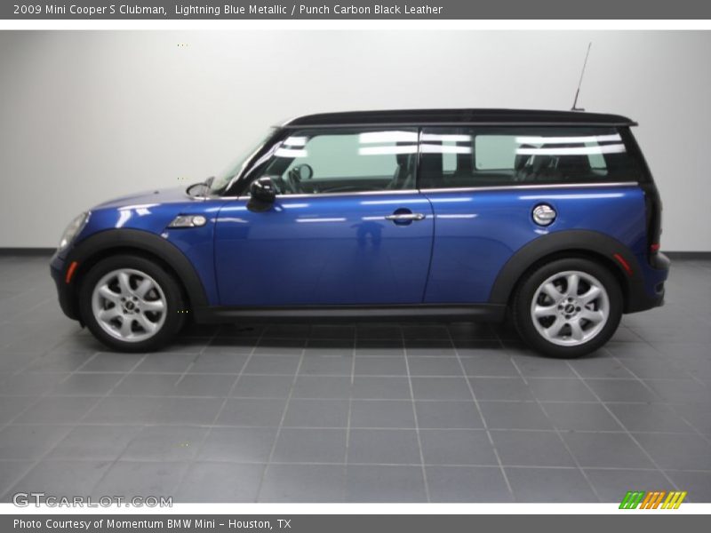 Lightning Blue Metallic / Punch Carbon Black Leather 2009 Mini Cooper S Clubman