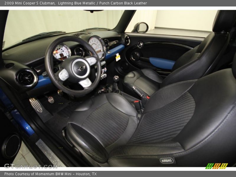 Lightning Blue Metallic / Punch Carbon Black Leather 2009 Mini Cooper S Clubman