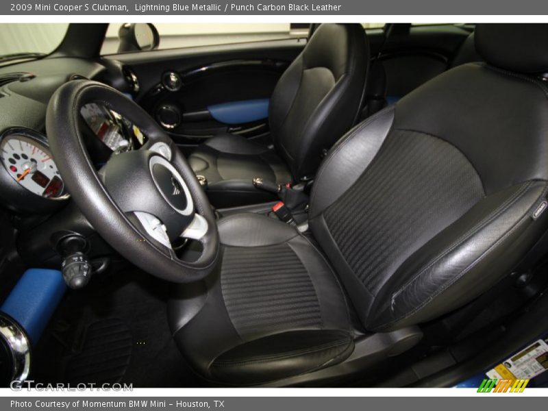 Lightning Blue Metallic / Punch Carbon Black Leather 2009 Mini Cooper S Clubman