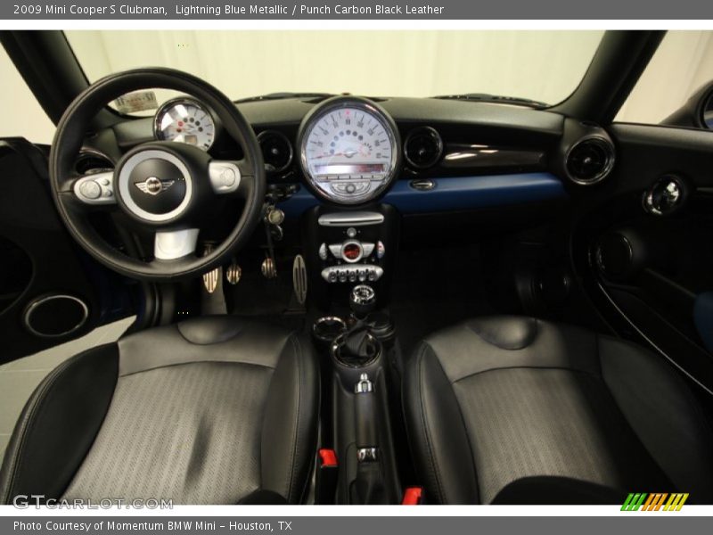 Lightning Blue Metallic / Punch Carbon Black Leather 2009 Mini Cooper S Clubman