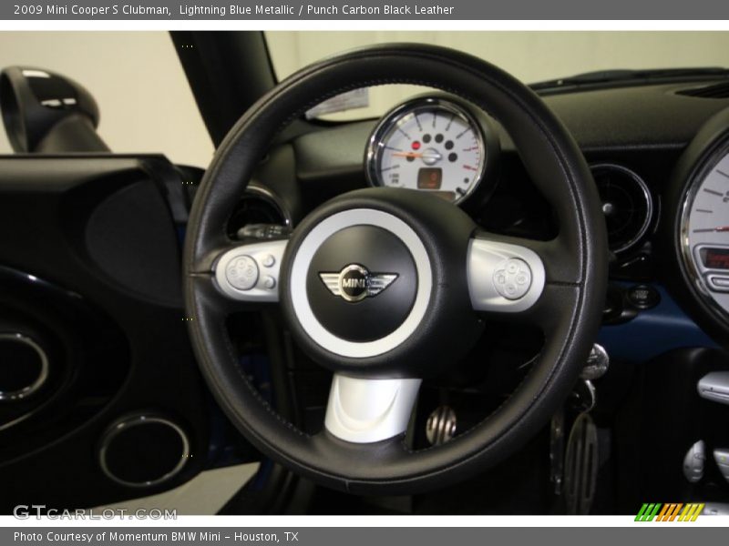 Lightning Blue Metallic / Punch Carbon Black Leather 2009 Mini Cooper S Clubman