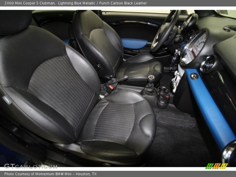 Lightning Blue Metallic / Punch Carbon Black Leather 2009 Mini Cooper S Clubman