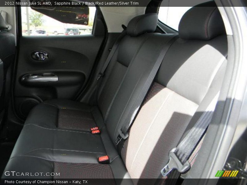 Sapphire Black / Black/Red Leather/Silver Trim 2012 Nissan Juke SL AWD
