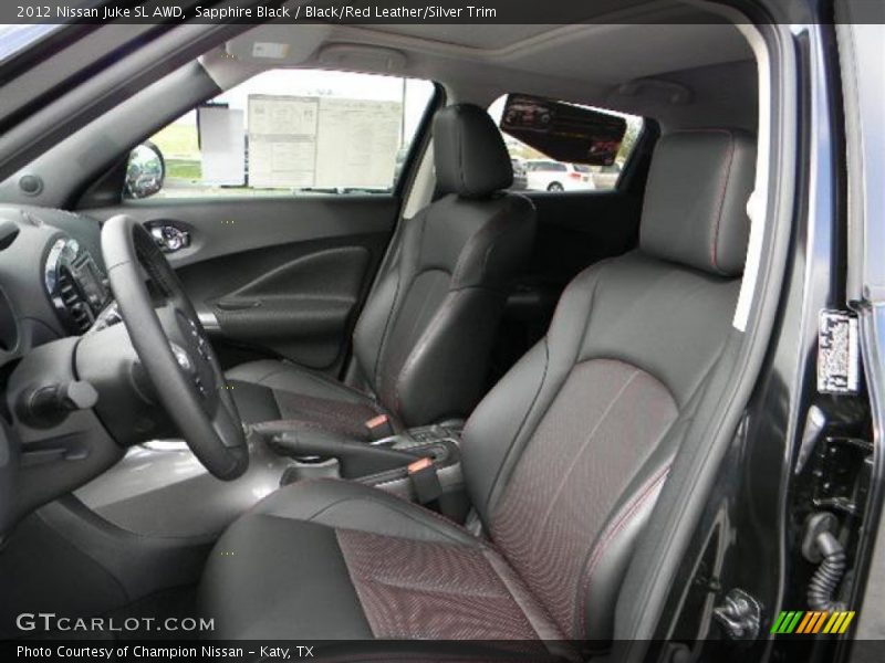 Sapphire Black / Black/Red Leather/Silver Trim 2012 Nissan Juke SL AWD
