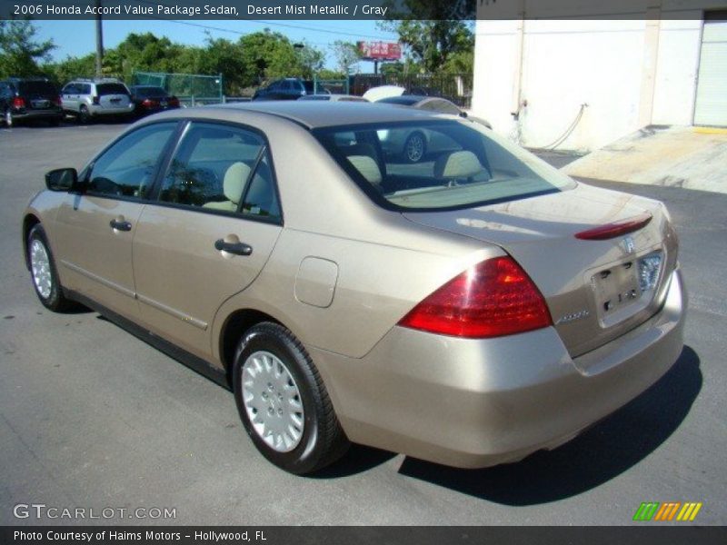 Desert Mist Metallic / Gray 2006 Honda Accord Value Package Sedan