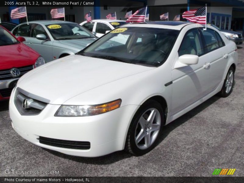 White Diamond Pearl / Camel 2005 Acura TL 3.2