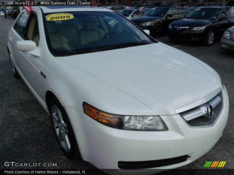 White Diamond Pearl / Camel 2005 Acura TL 3.2