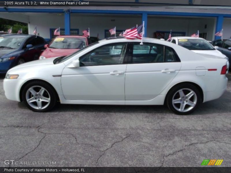 White Diamond Pearl / Camel 2005 Acura TL 3.2
