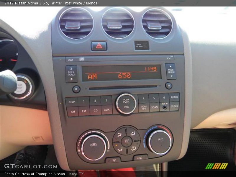 Winter Frost White / Blonde 2012 Nissan Altima 2.5 S